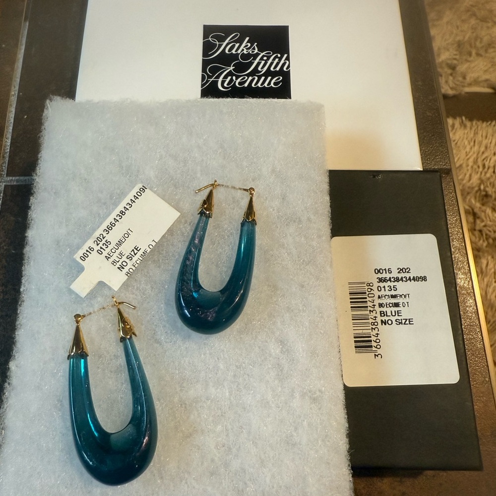 Elegant Blue and Gold Earrings